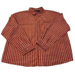 Wrangler Shirt Men's Long Sleeve Red Plaid Vented Polyester Fishing Size XXL